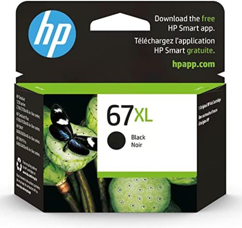 HP 67XL Black High-yield Ink Cartridge | Works with HP DeskJet 1255, 2700, 4100 Series, HP ENVY 6000, 6400 Series | Eligible for Instant Ink | 3YM57AN