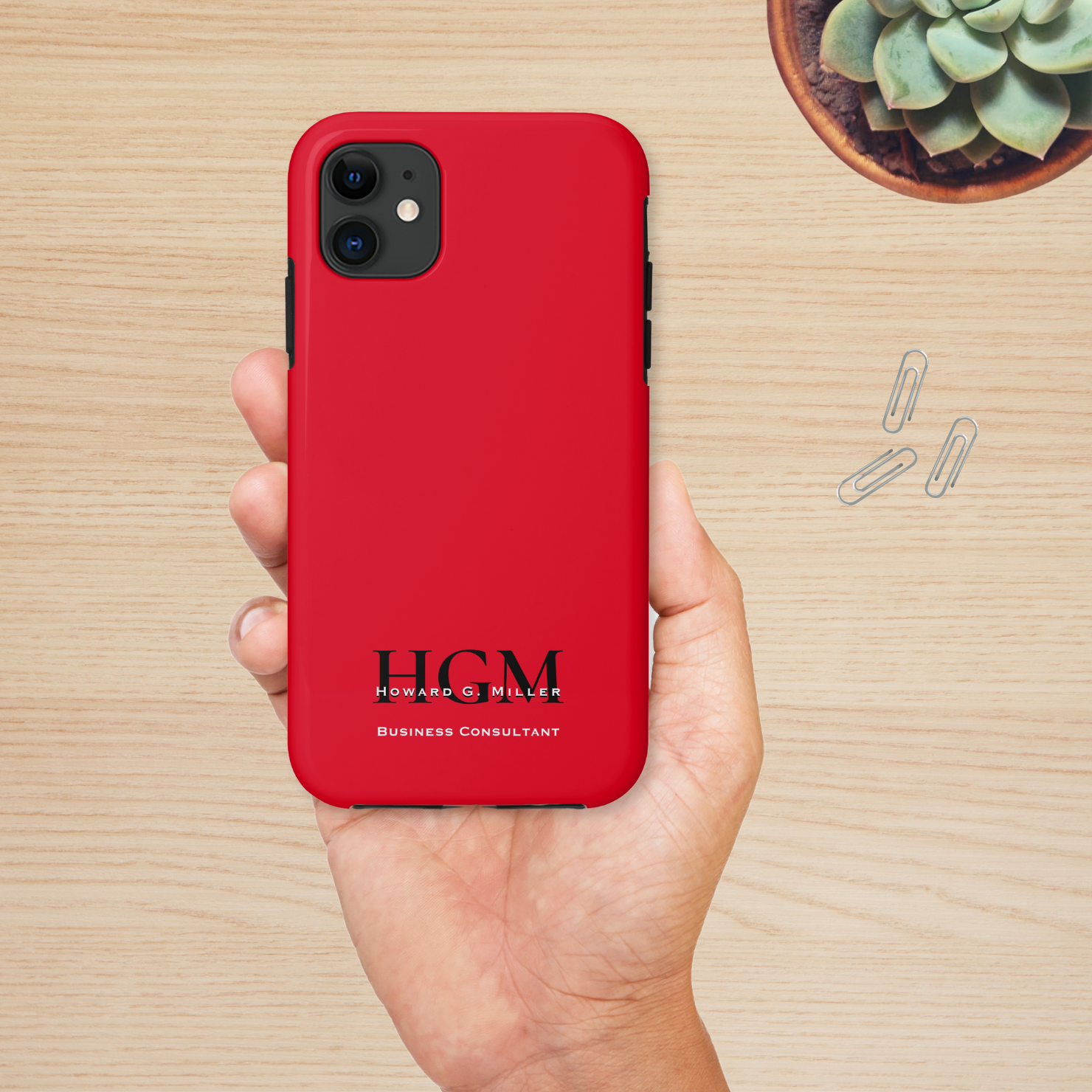 Business Monogram Logo Red Black Case-Mate iPhone Case