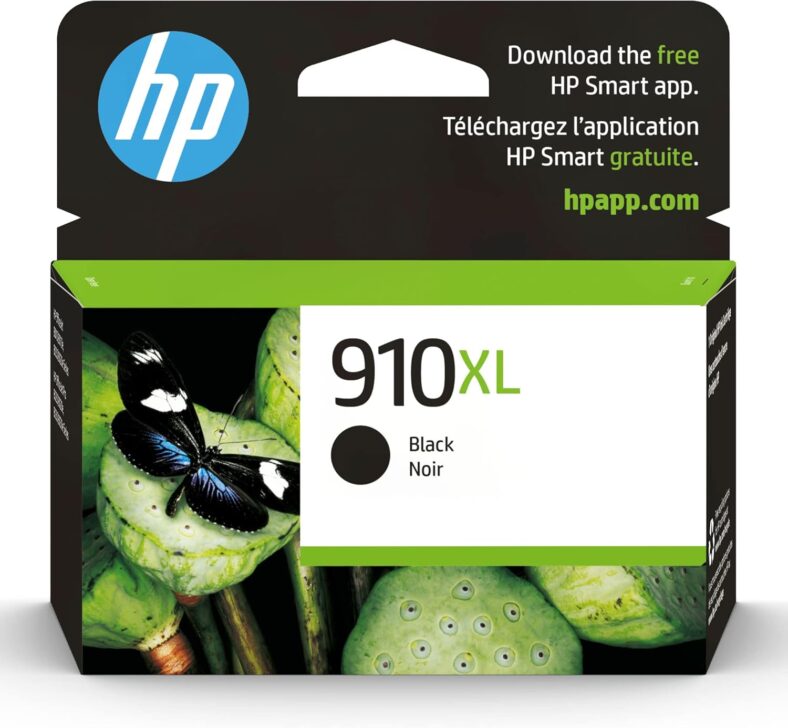 HP 910XL Black High-yield Ink Cartridge | Works with HP OfficeJet 8010, 8020 Series, HP OfficeJet Pro 8020, 8030 Series | Eligible for Instant Ink | 3YL65AN