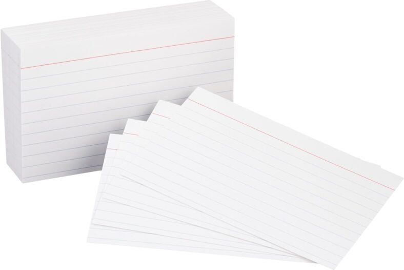 Amazon Basics Heavy Weight Ruled Lined Index Cards, White, 3×5 Inch Card, 100-Count