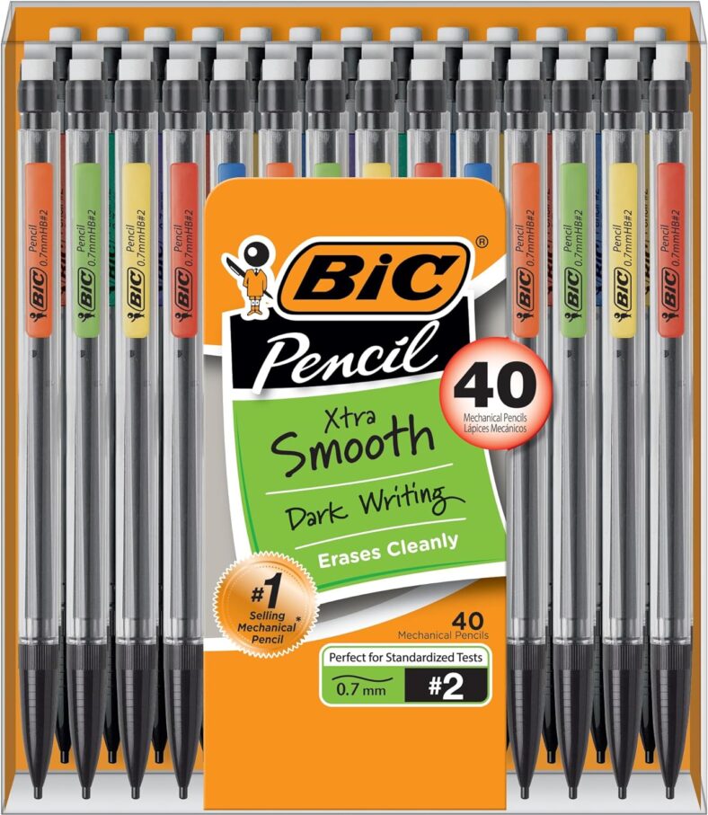 BIC Xtra-Smooth Mechanical Pencil (MPP40MJ), Medium Point (0.7mm), Perfect for the Classroom and Test Time, 40-Count