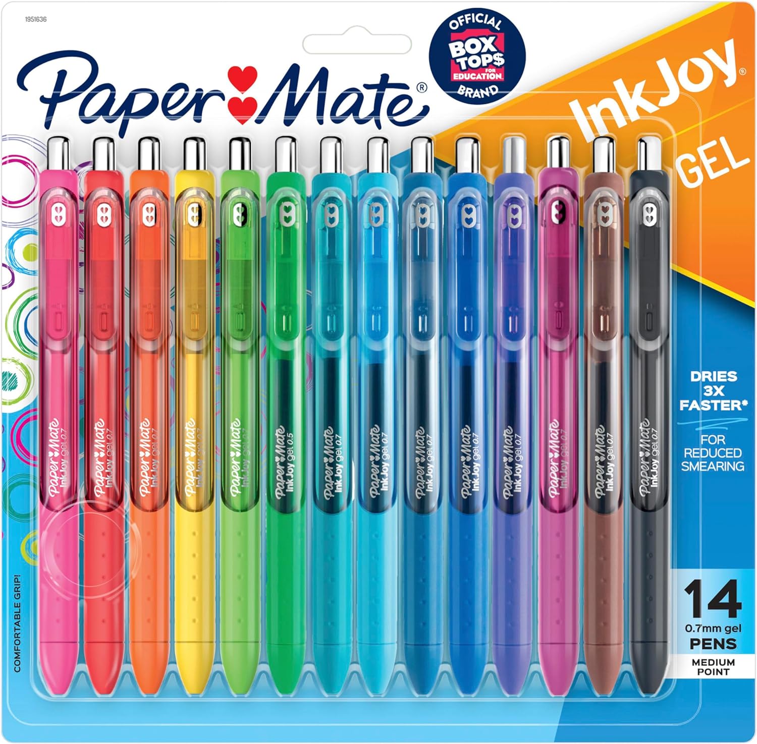 Paper Mate Colorful Gel Pens – InkJoy Gel Pens, Assorted Medium Point (0.7). Perfect for Vibrant, Colored Writing and Sketching with Paper Mate InkJoy Gel Pens, 14 Count